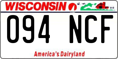 WI license plate 094NCF