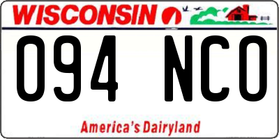 WI license plate 094NCO