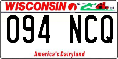 WI license plate 094NCQ