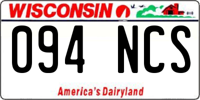 WI license plate 094NCS