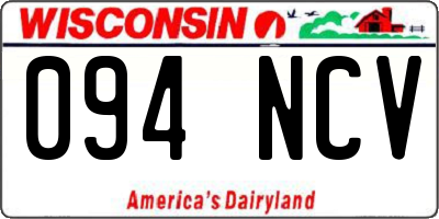 WI license plate 094NCV