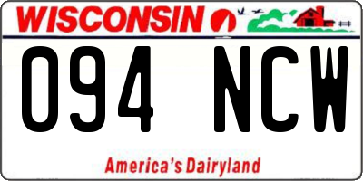 WI license plate 094NCW