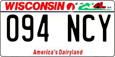 WI license plate 094NCY