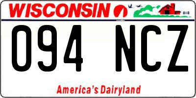 WI license plate 094NCZ