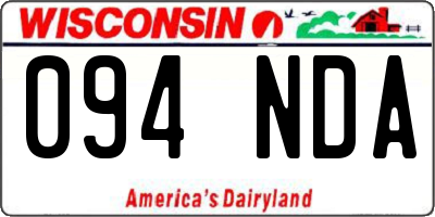 WI license plate 094NDA