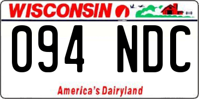 WI license plate 094NDC