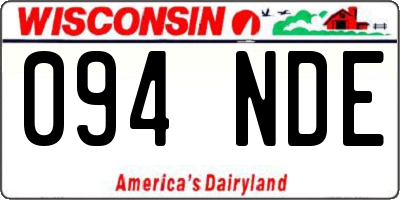 WI license plate 094NDE