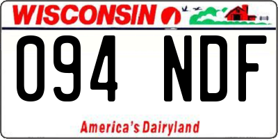 WI license plate 094NDF