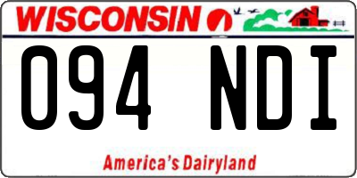 WI license plate 094NDI