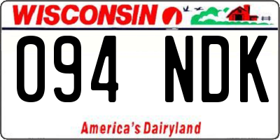 WI license plate 094NDK