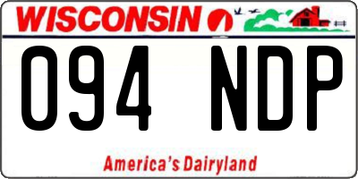 WI license plate 094NDP