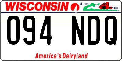 WI license plate 094NDQ