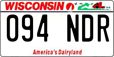 WI license plate 094NDR