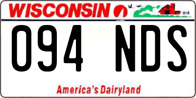 WI license plate 094NDS