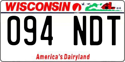 WI license plate 094NDT