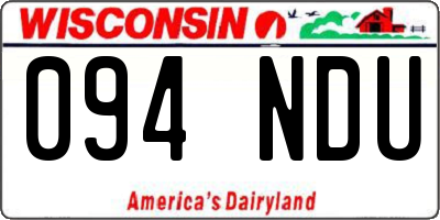 WI license plate 094NDU