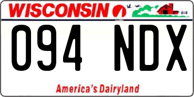 WI license plate 094NDX