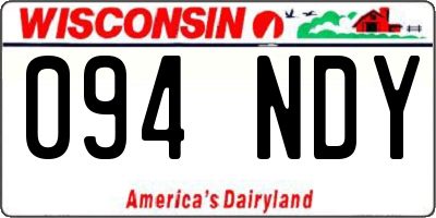 WI license plate 094NDY