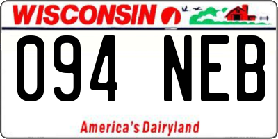 WI license plate 094NEB