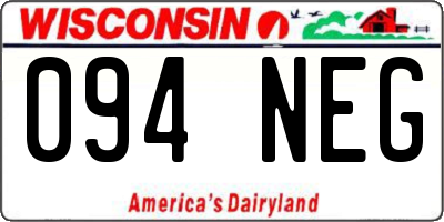 WI license plate 094NEG
