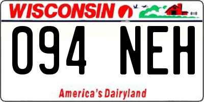 WI license plate 094NEH