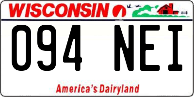 WI license plate 094NEI