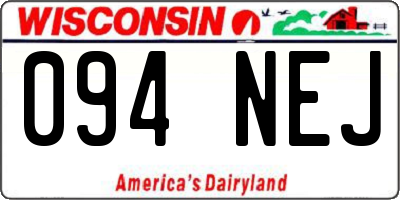 WI license plate 094NEJ