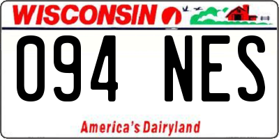 WI license plate 094NES