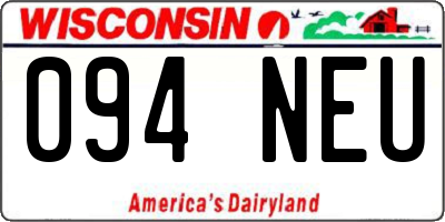 WI license plate 094NEU