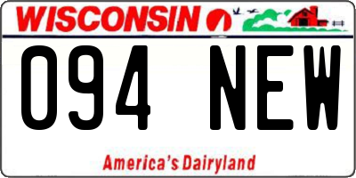 WI license plate 094NEW