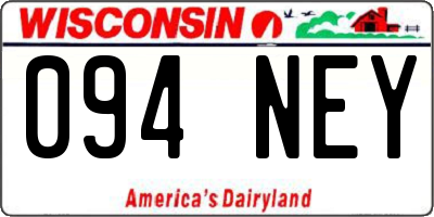 WI license plate 094NEY