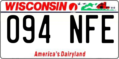 WI license plate 094NFE