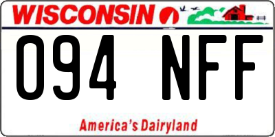 WI license plate 094NFF