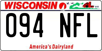 WI license plate 094NFL