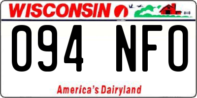 WI license plate 094NFO