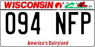 WI license plate 094NFP