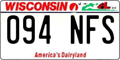 WI license plate 094NFS