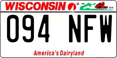 WI license plate 094NFW