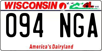WI license plate 094NGA