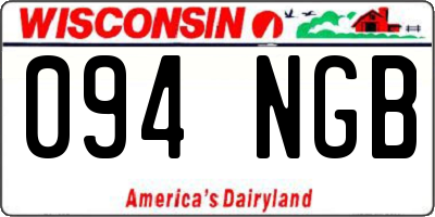 WI license plate 094NGB