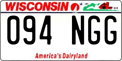 WI license plate 094NGG