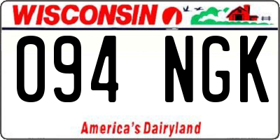 WI license plate 094NGK