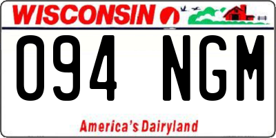 WI license plate 094NGM
