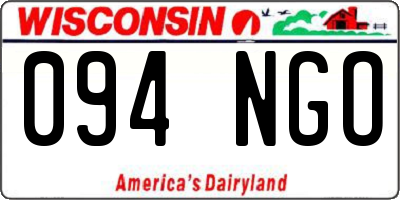 WI license plate 094NGO
