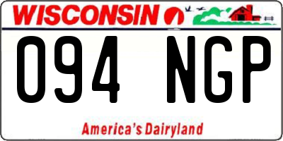 WI license plate 094NGP
