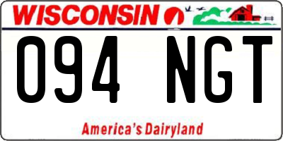 WI license plate 094NGT