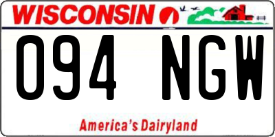 WI license plate 094NGW