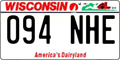 WI license plate 094NHE