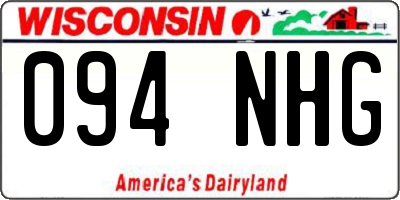 WI license plate 094NHG