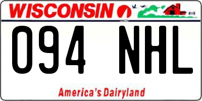 WI license plate 094NHL